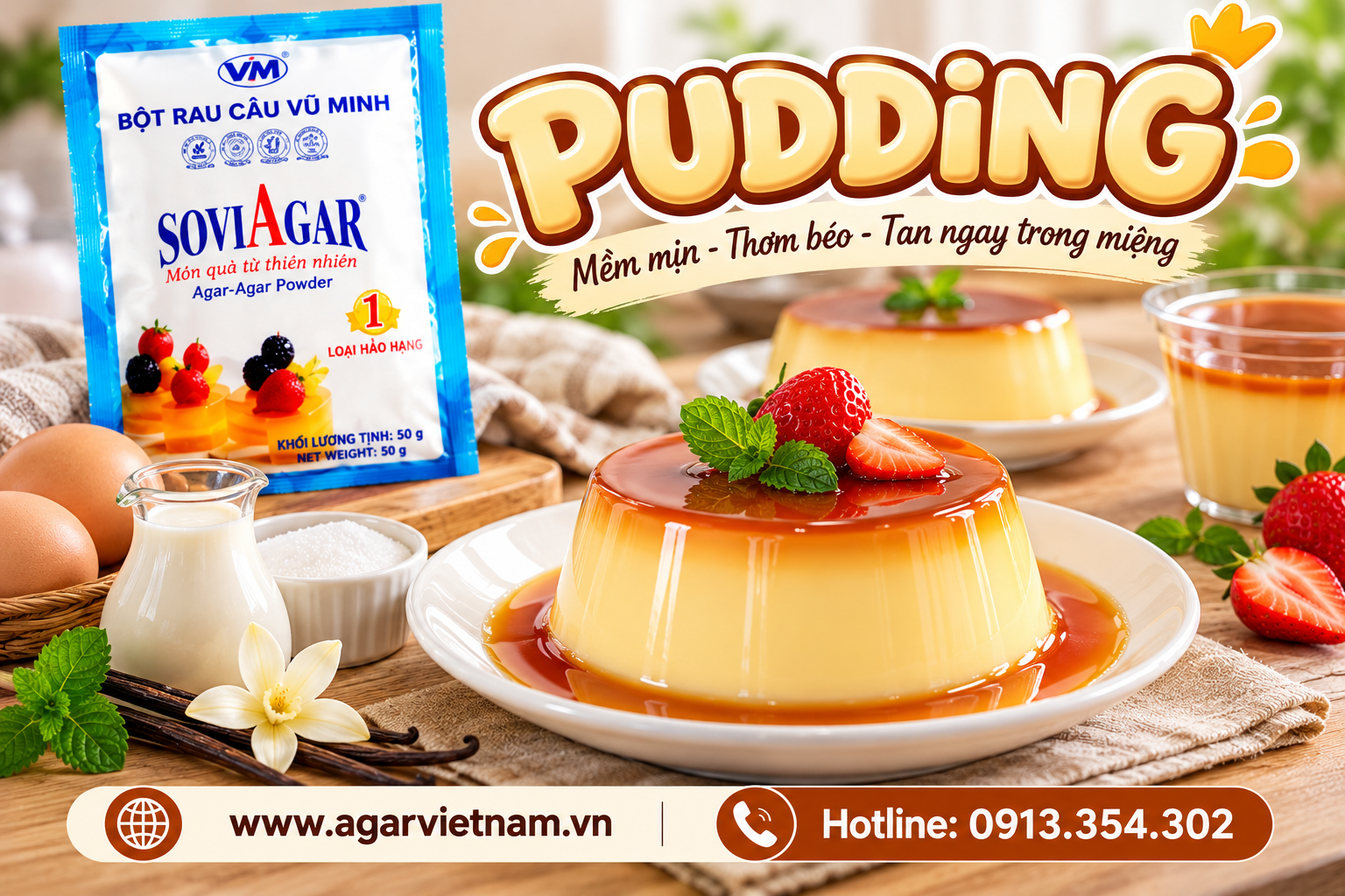 Công Thức Làm Pudding Sánh Mịn, Thơm Ngon Cho Cả Gia Đình